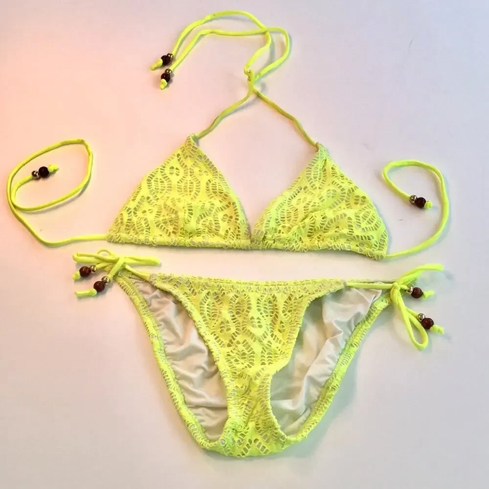 Shoshanna for Anthropologie bikini EUC yellow sz Small